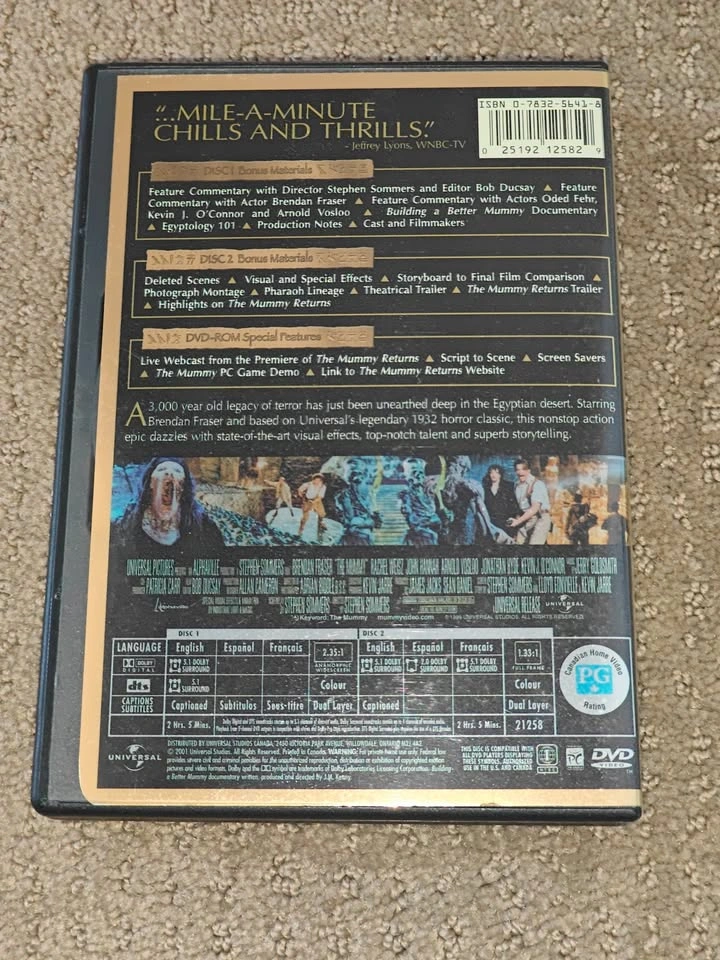 The Mummy - Ultimate Edition - 2 Disc DVD Movie - Brendan Fraser - photo 3