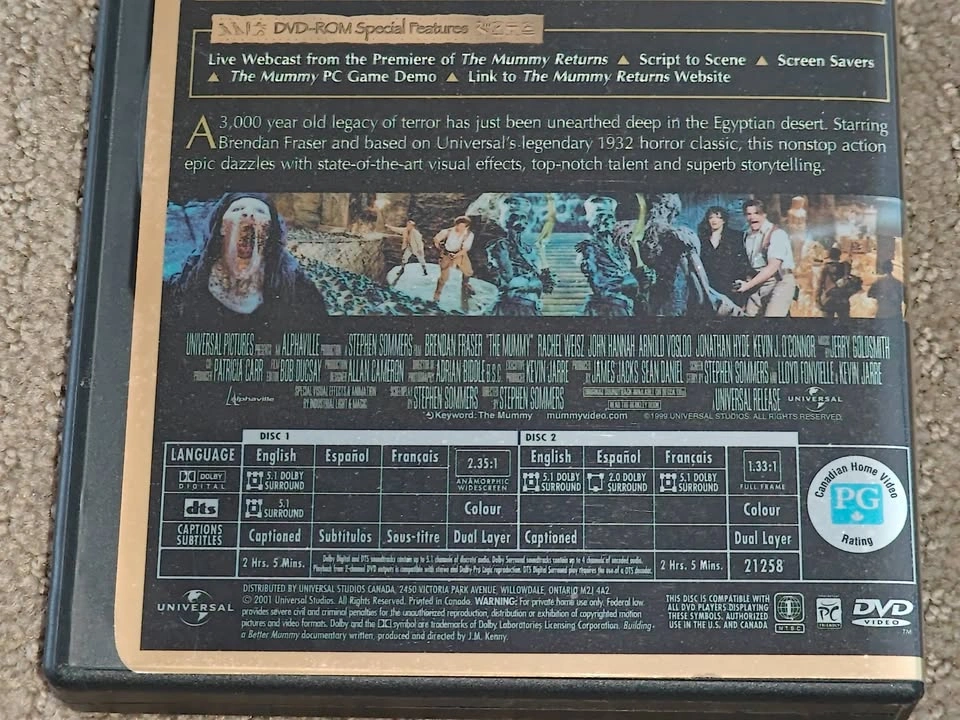 The Mummy - Ultimate Edition - 2 Disc DVD Movie - Brendan Fraser - photo 5