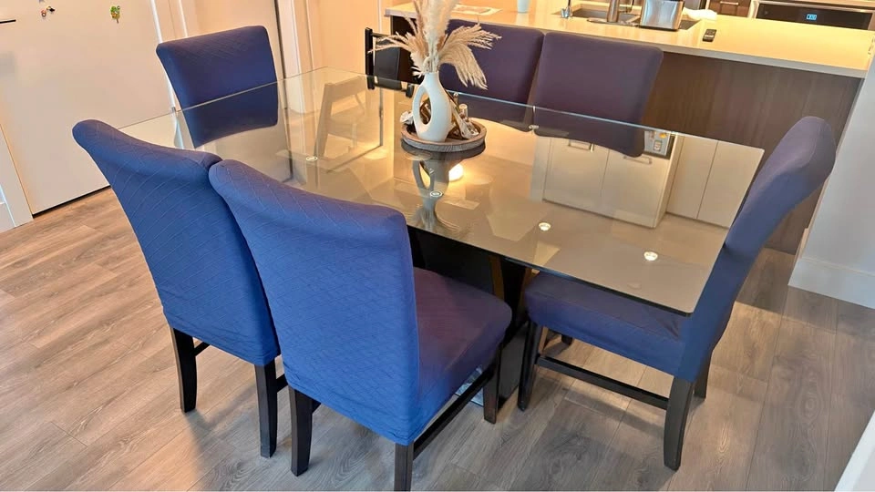 Crystal Dinner table 6 seats 1cm glass