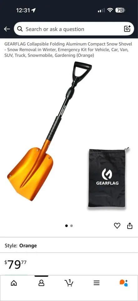 Collapsible Folding Aluminum Snow Shovel image indicator(2)