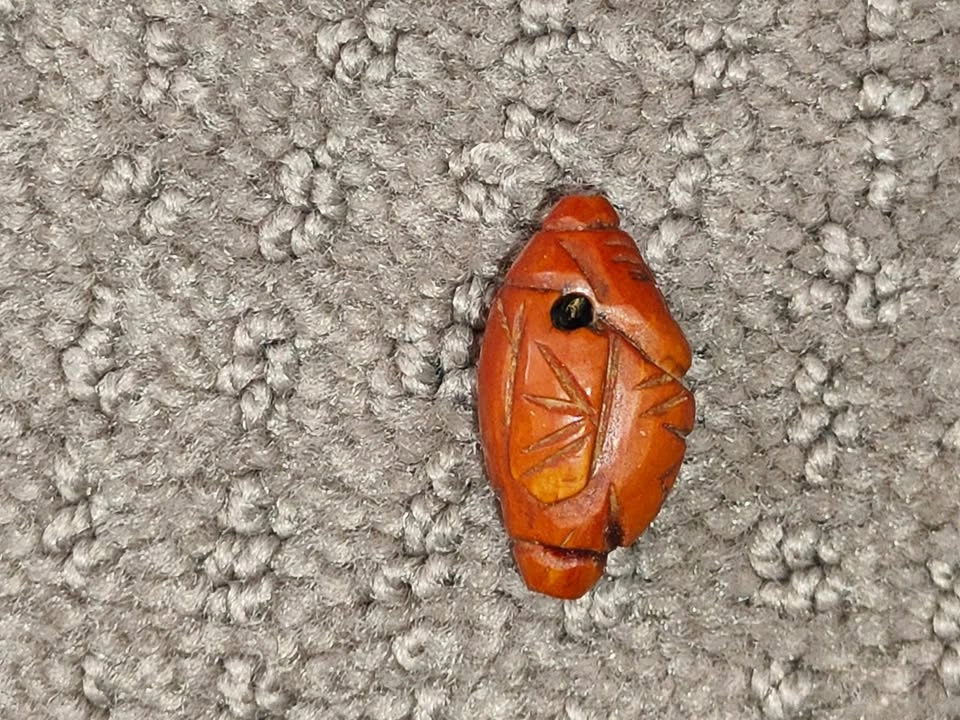 Rare Antique Chinese Hand Carved Olive Nut Art / Wood Bead - photo 2