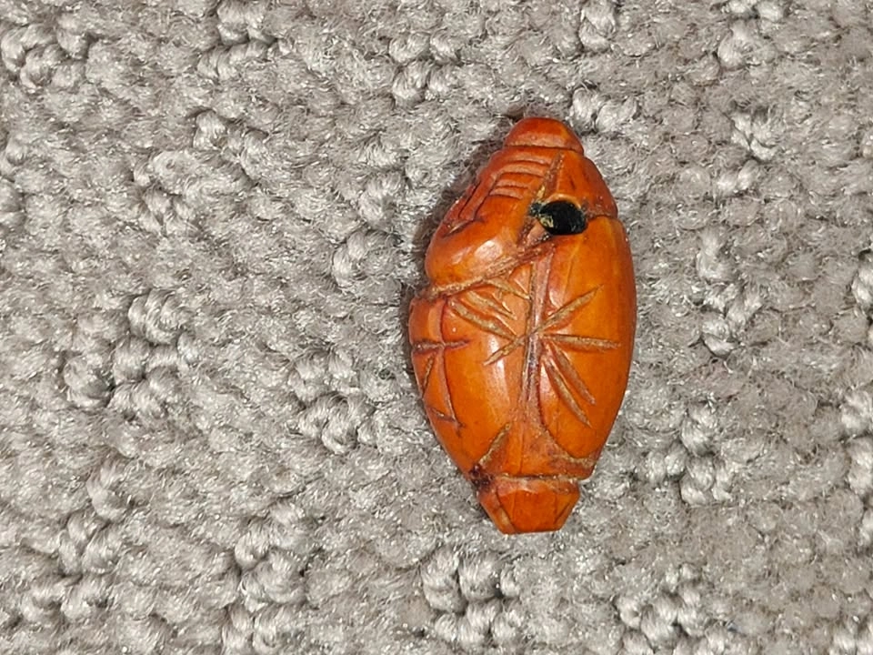Rare Antique Chinese Hand Carved Olive Nut Art / Wood Bead - photo 4