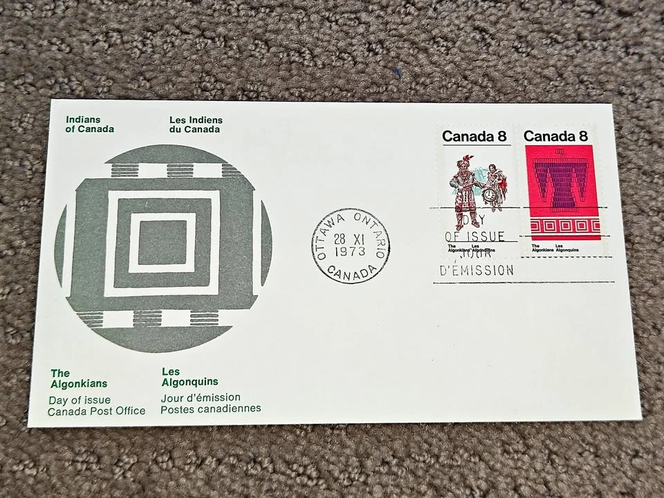 First Day Covers FDC - 1973 The Algonkians (Indians of Canada)