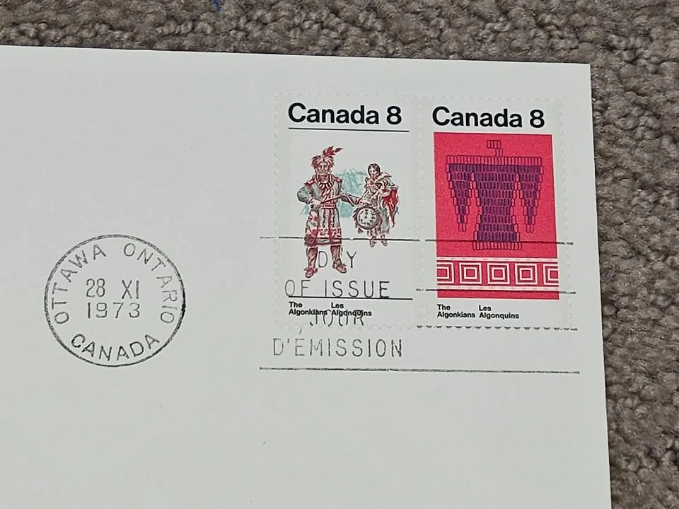 First Day Covers FDC - 1973 The Algonkians (Indians of Canada) - photo 2