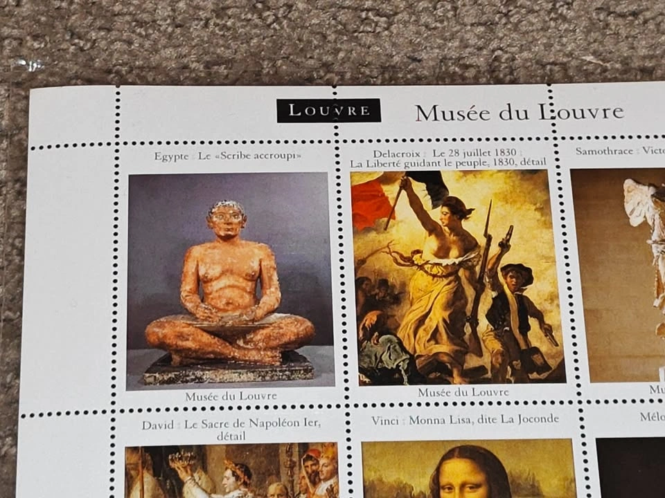 Stamp Sheet - 1996 Louvre Museum Art Vignette - Mona Lisa - photo 2