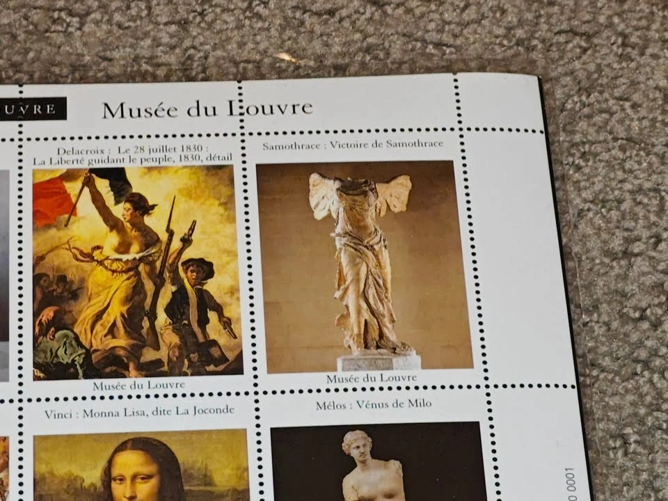 Stamp Sheet - 1996 Louvre Museum Art Vignette - Mona Lisa - photo 3