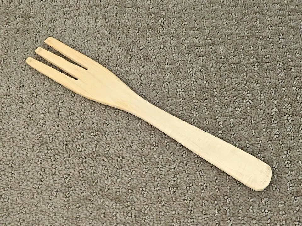 Large Wooden Salad Fork - 10"