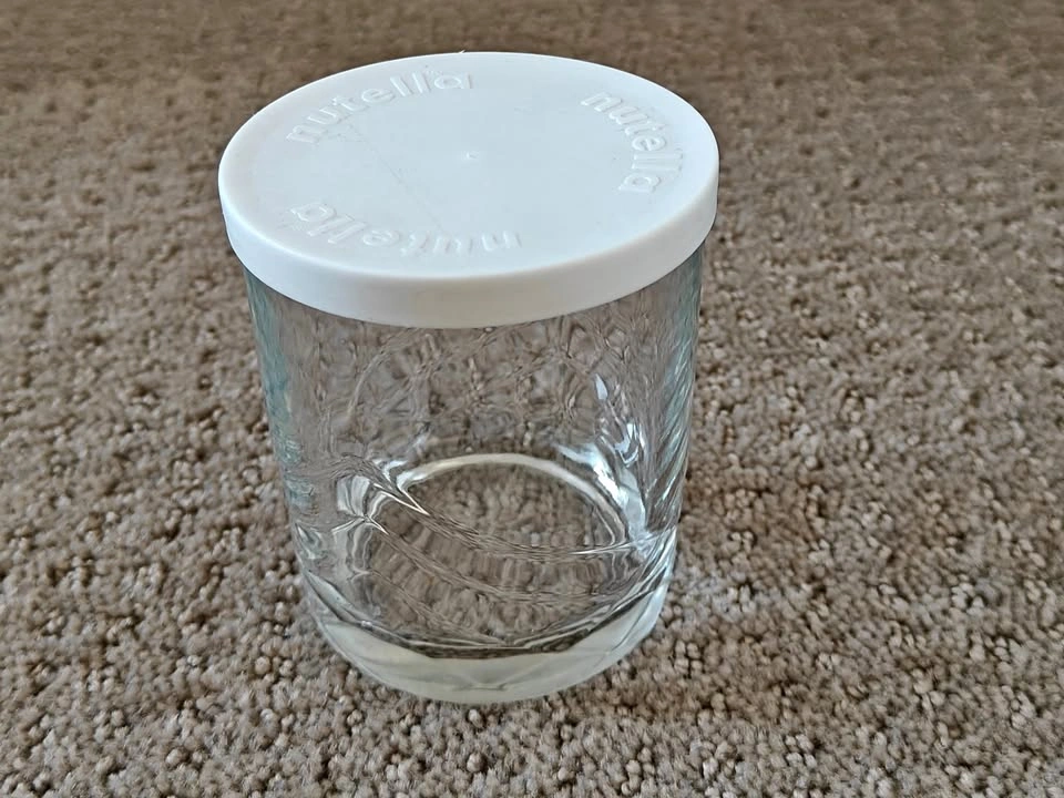 Vintage Nutella Glass Bottle with Branded Lid