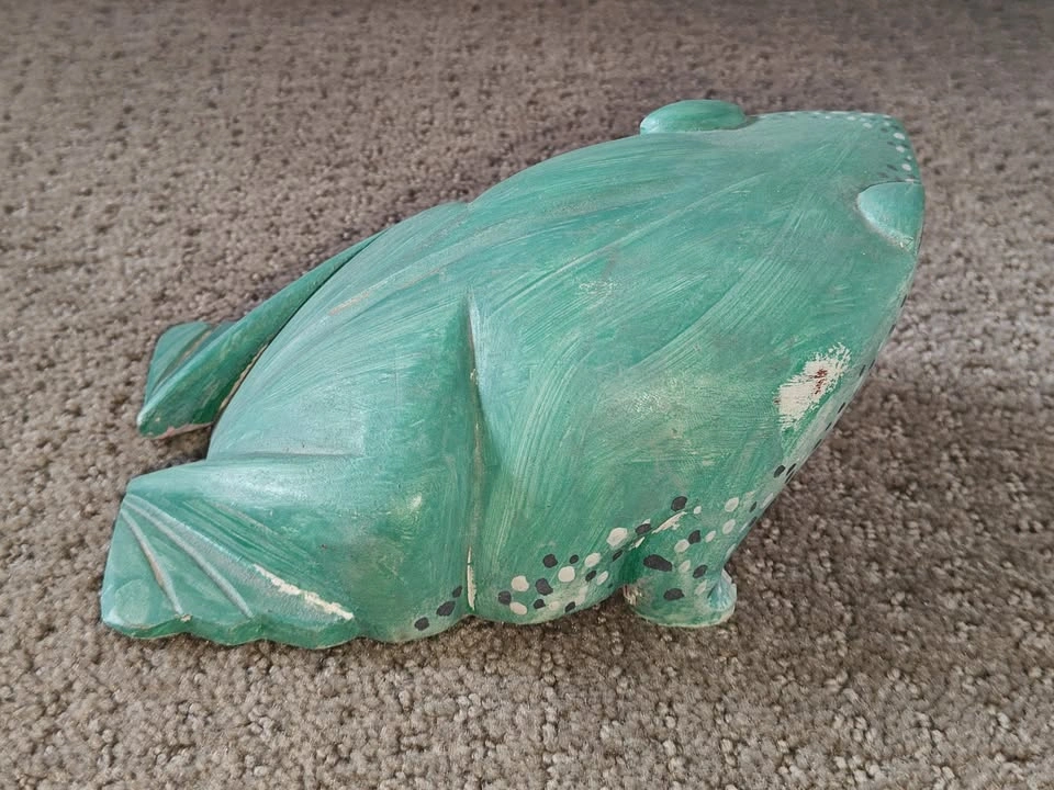 Handmade Wooden Frog & Hand Painted Green - photo 5