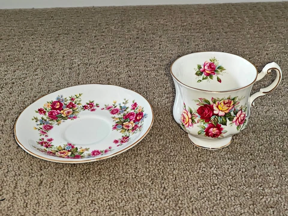 Vintage Tea Cup and Saucer Set - Paragon - Flower Festival Roses
