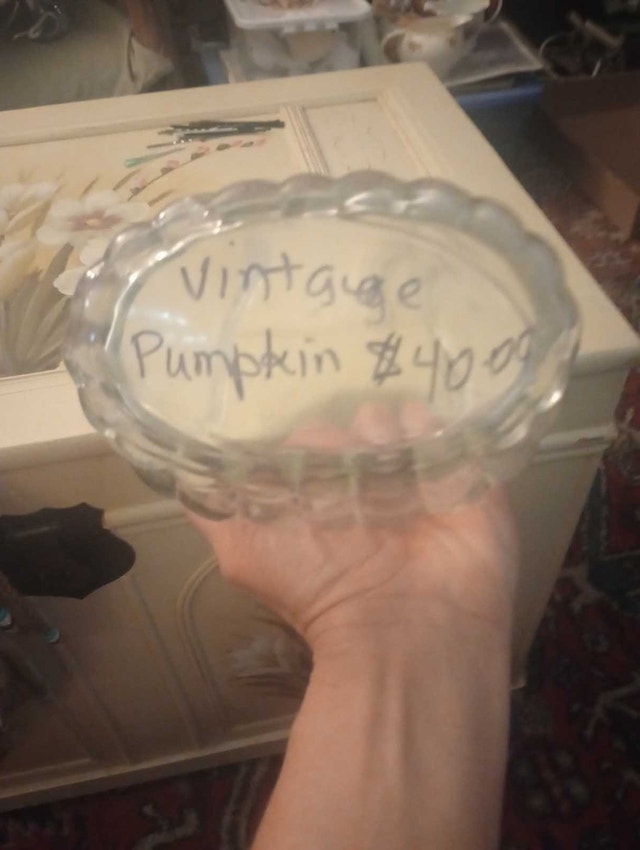 Vintage Glass Pumpkin Dish - photo 2