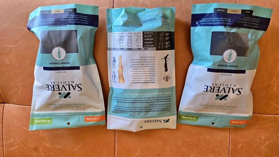 New Salvere Black Medical Compression Hose Medium Pantyhose