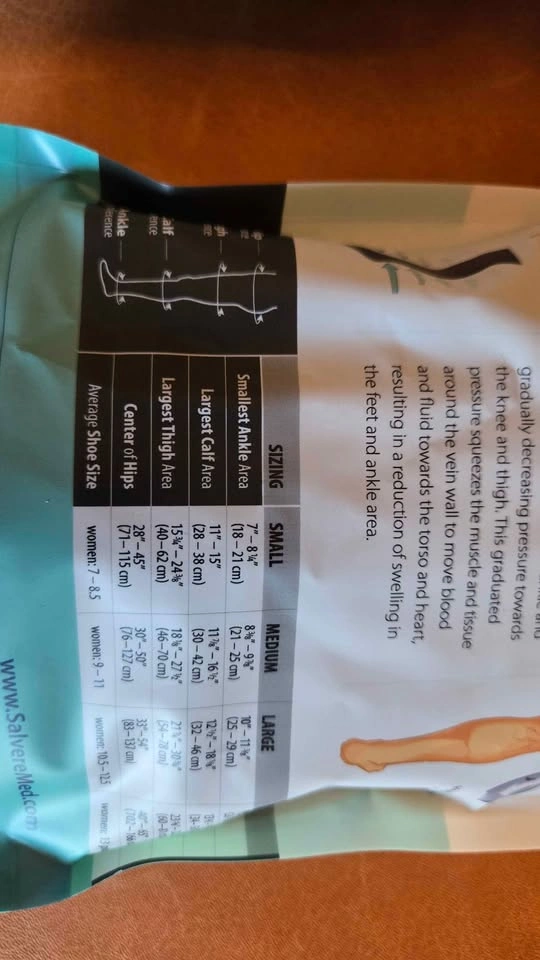 New Salvere Black Medical Compression Hose Medium Pantyhose - photo 2