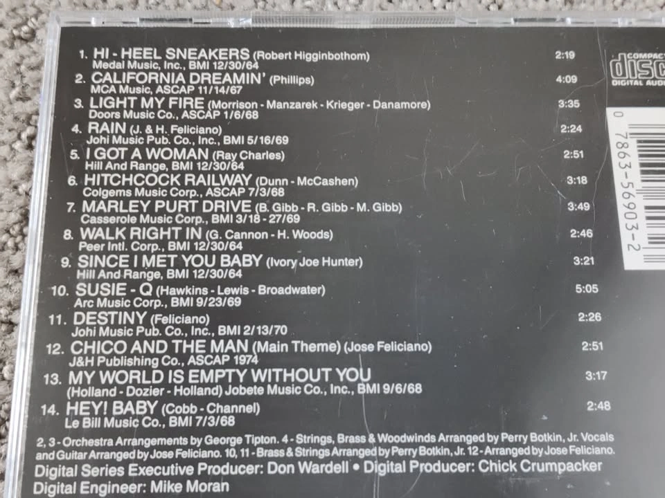 Jose Feliciano - All Time Greatest Hits - Audio Music CD Album - photo 4