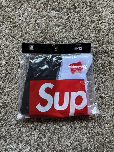 Black and White Supreme Socks