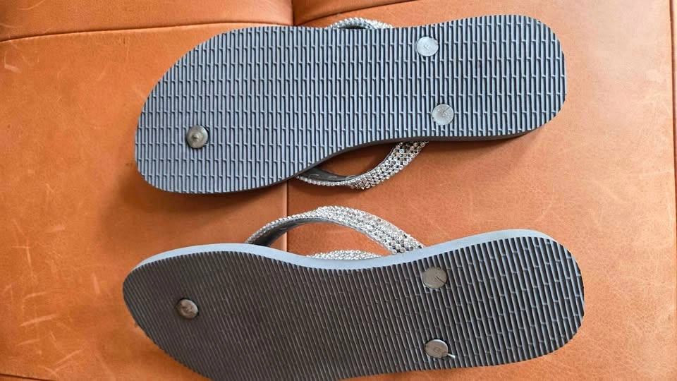 Silver Rhinestone Havaianas Flip Flops New - photo 3