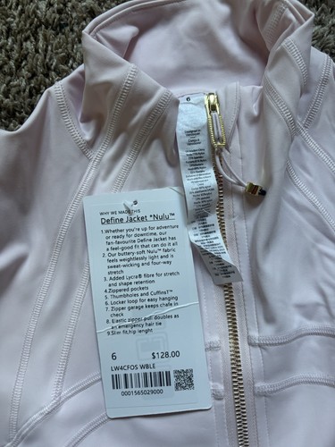 Pink Lululemon Define Jacket with Gold Zipper Size 6 - photo 3