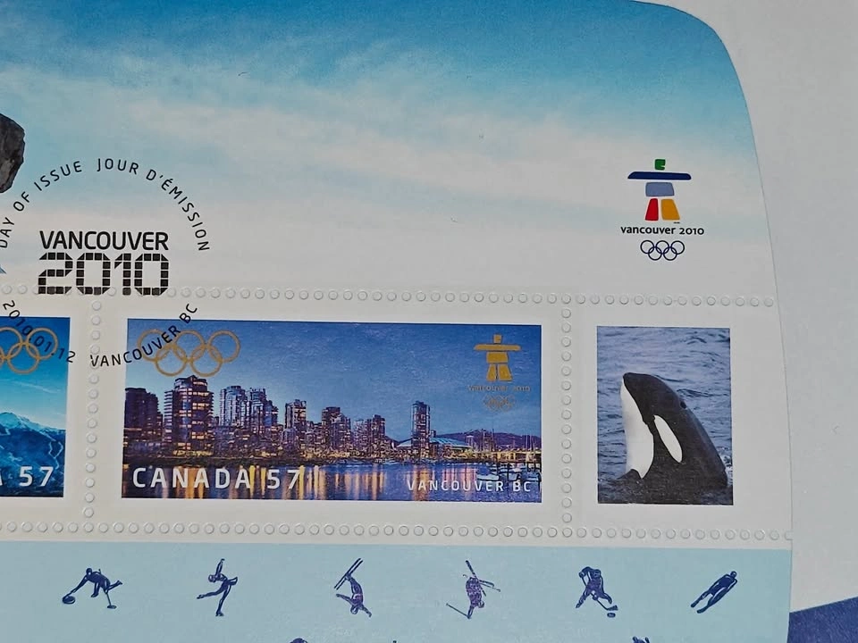 First Day Covers FDC Vancouver 2010 Winter Olympics Stamp Sheet - photo 3