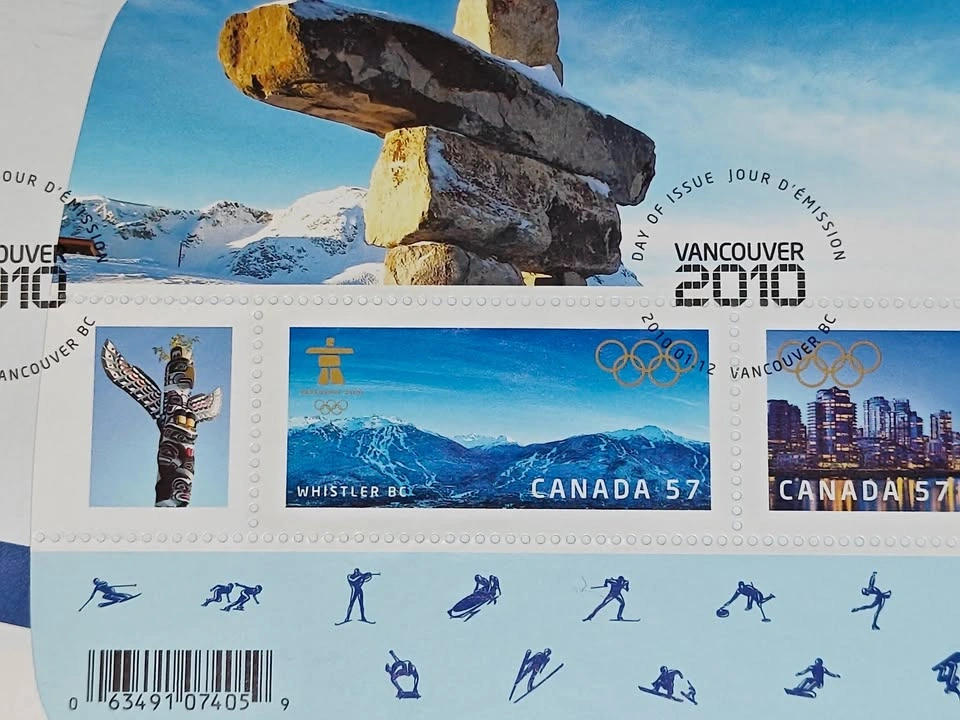 First Day Covers FDC Vancouver 2010 Winter Olympics Stamp Sheet - photo 4