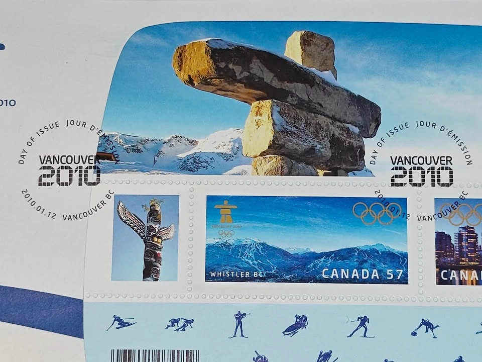 First Day Covers FDC Vancouver 2010 Winter Olympics Stamp Sheet - photo 5