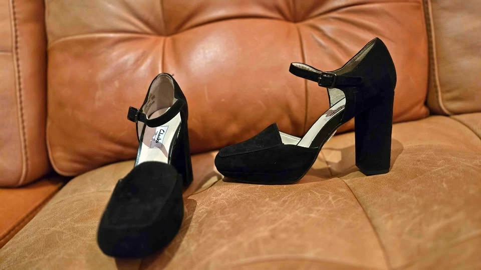 Comfortable, Beautiful Suede Clark's Heels