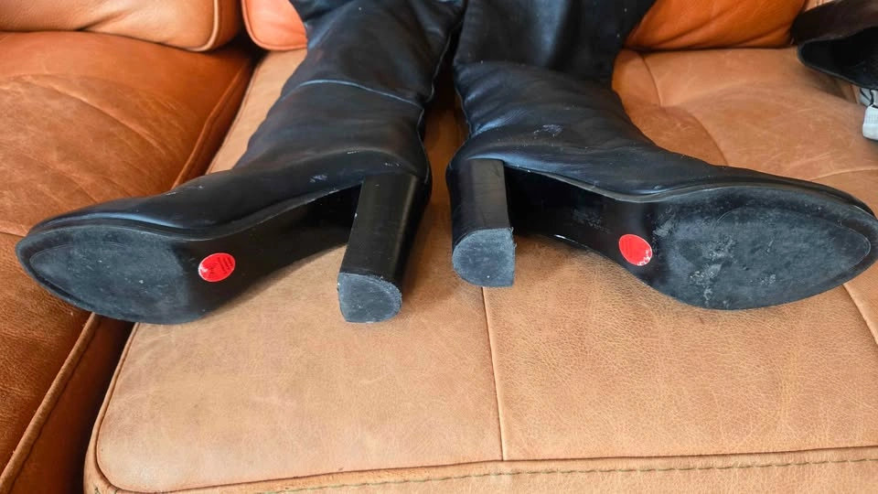 Fabulous Above Knee Blk Leather Boots Lisbon - photo 2