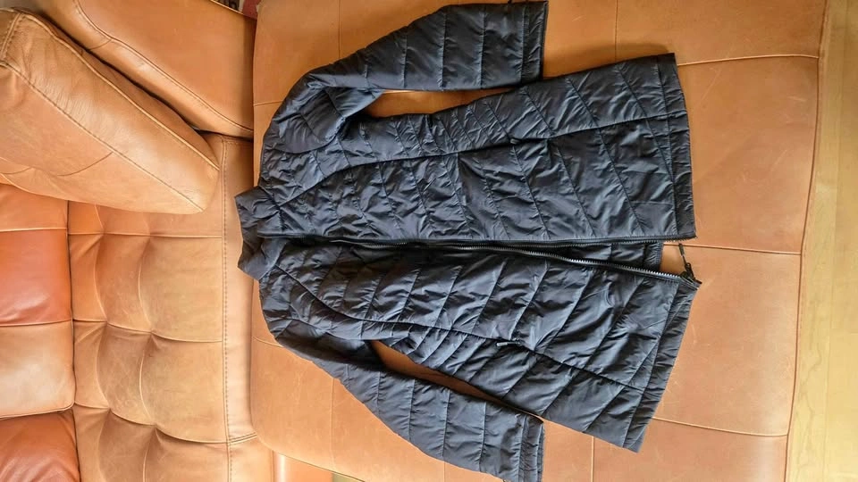 Knee Length Black Puffer Coat Unisex (Size S, L)