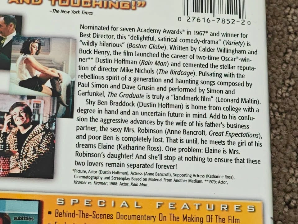 The Graduate - DVD Movie - Anne Bancroft & Dustin Hoffman - photo 4
