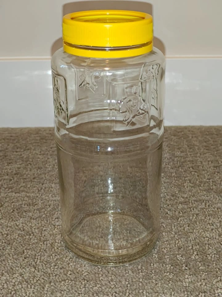 Vintage Planters Peanuts Glass Jar with Yellow Twist Lid - photo 2