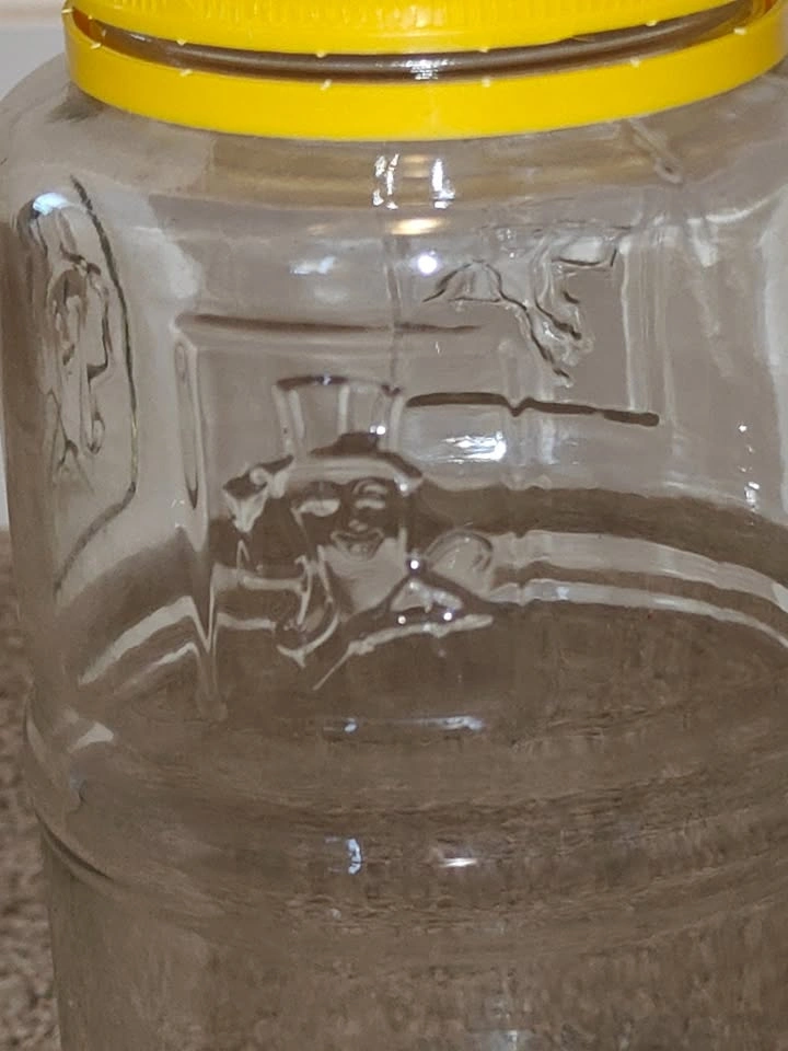 Vintage Planters Peanuts Glass Jar with Yellow Twist Lid - photo 3