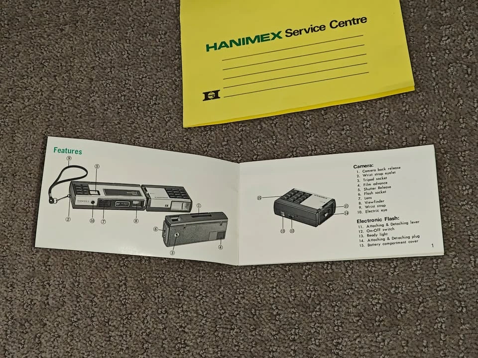Vintage Hanimex WS IEF Pocket Camera Instruction Guide Booklet - photo 2