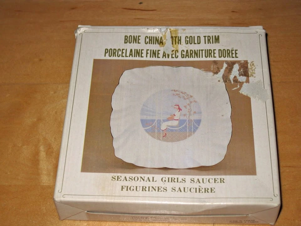 NEW Seasonal Girls Saucer - Bone China Gold Trim Collector Plate