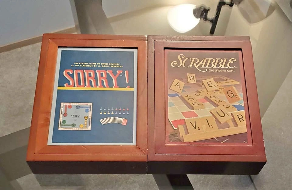 Parker Brothers Vintage Collection Sorry! and Scrabble Wooden Bo