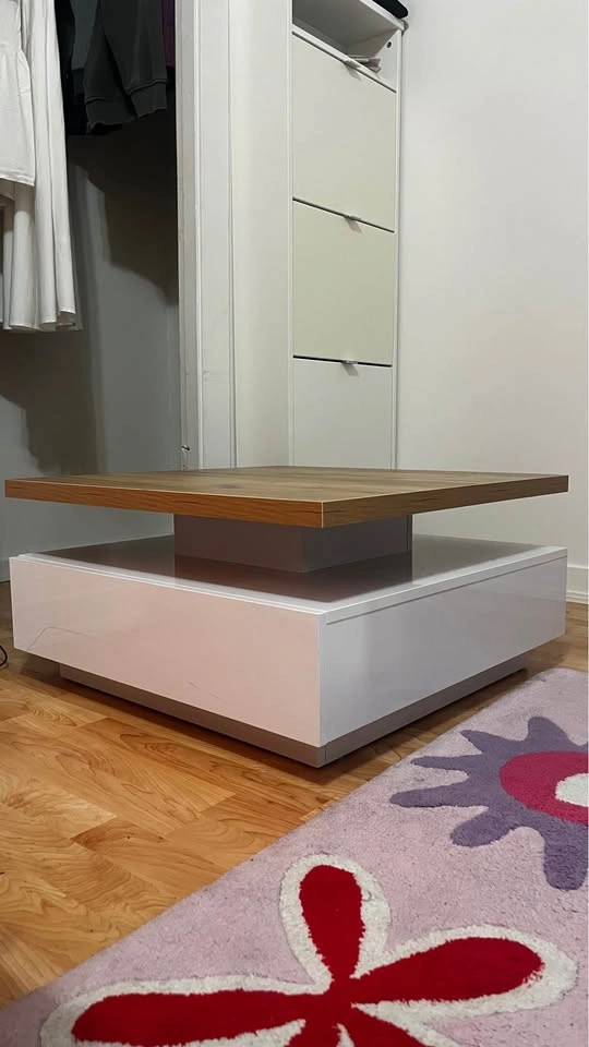 Square rotating coffee table with storage - photo 4