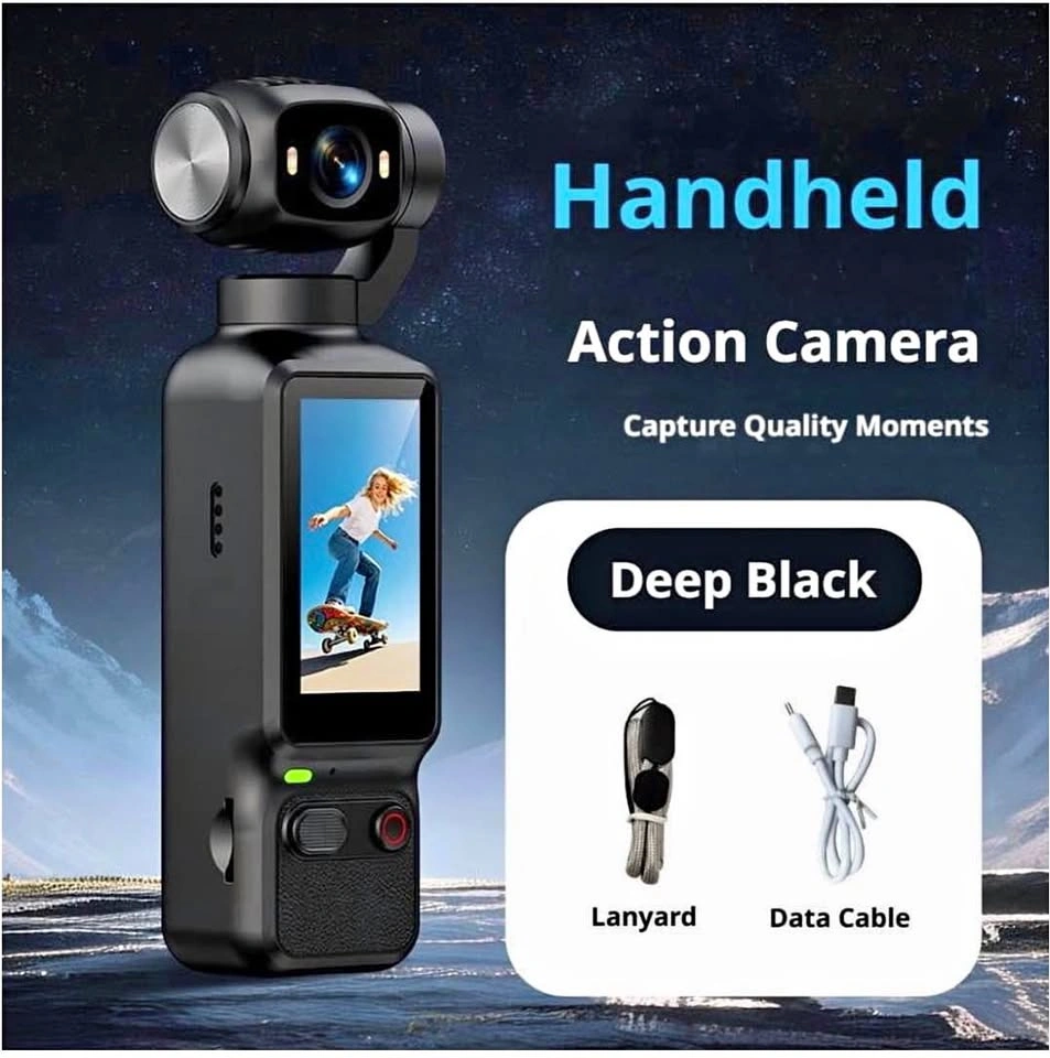 Video Recorder with 180° Rotating Lens Handheld Vlogging Camera