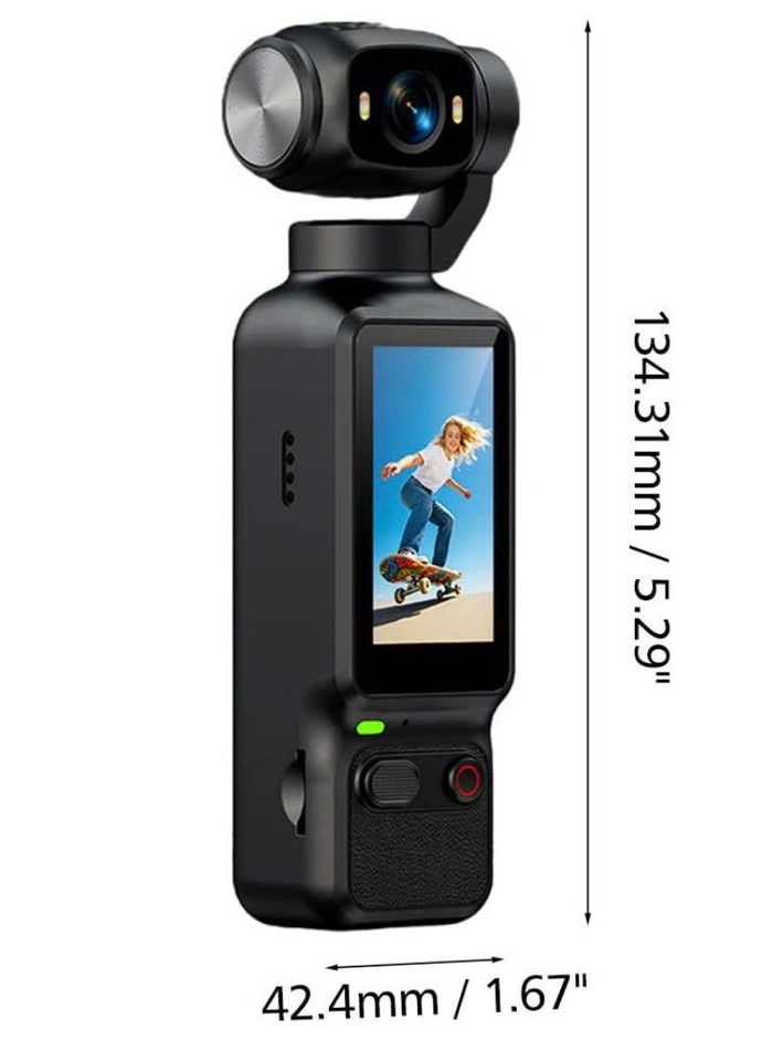 Video Recorder with 180° Rotating Lens Handheld Vlogging Camera - photo 2