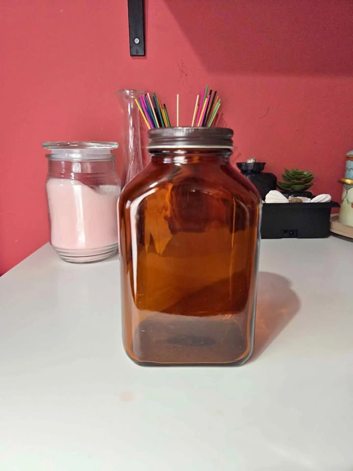 Antique Amber Glass Apothecary Jar