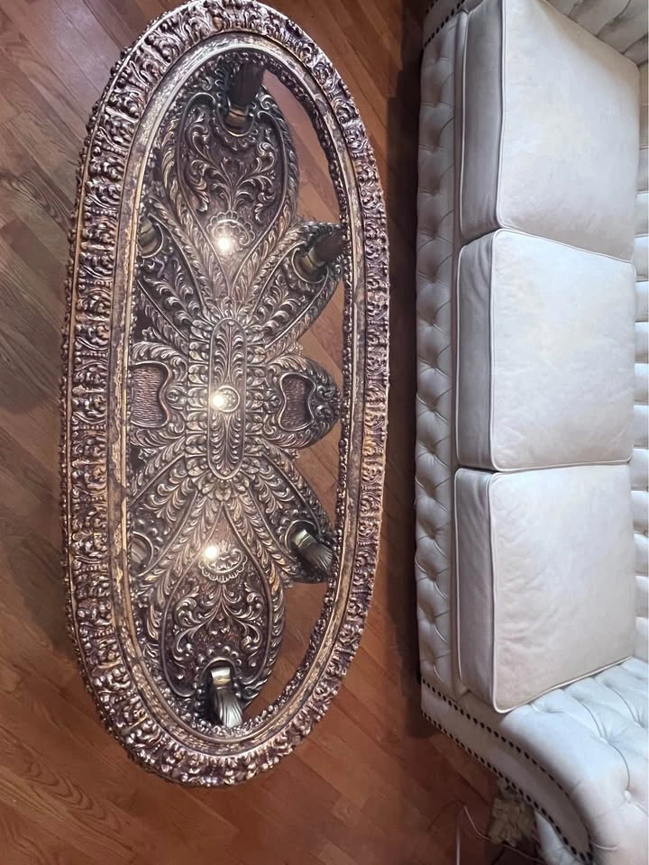 Ornate Italian Baroque / Hollywood Regency Style Carved Coffee T - photo 2