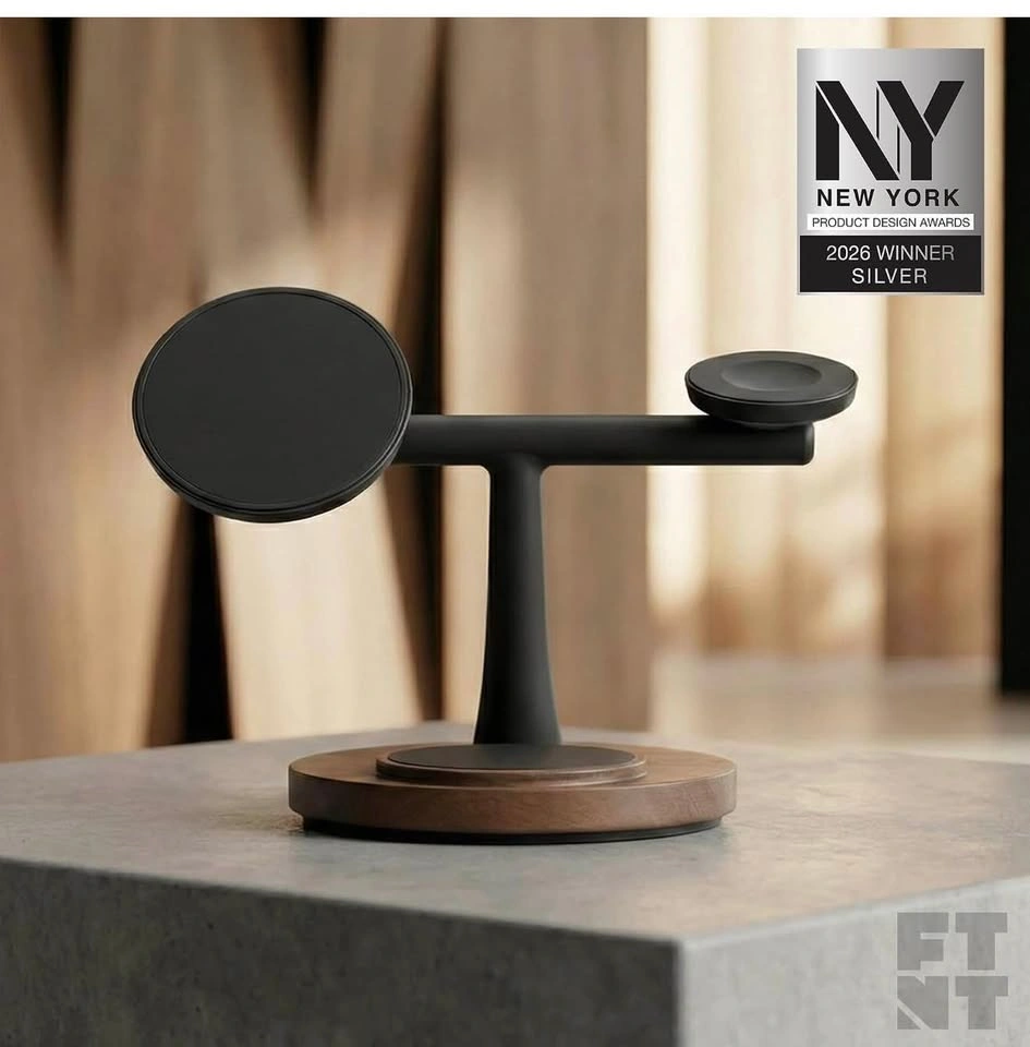 ZenStand Magnetic Wireless Charger, Walnut Wood - photo 5