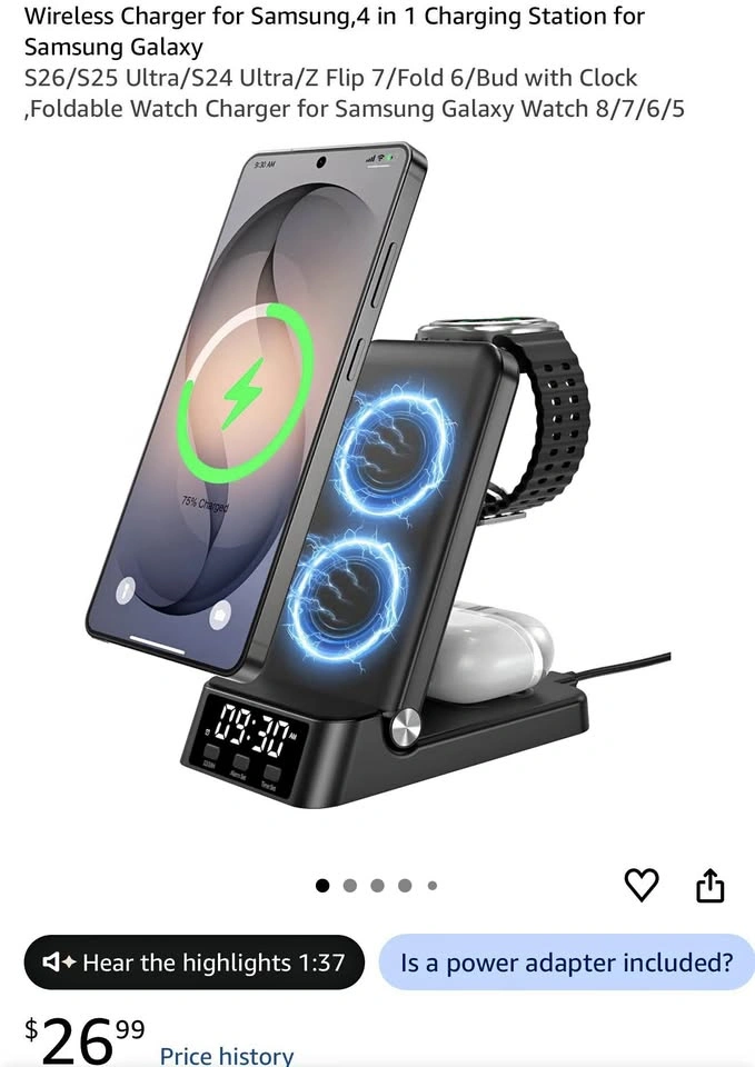 4 in 1 Foldable Wireless Charging Station for Samsung
