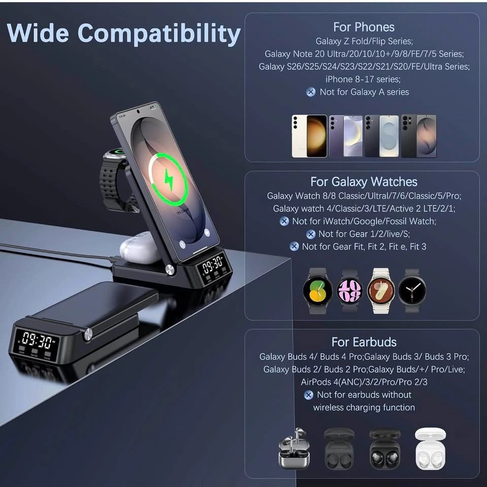4 in 1 Foldable Wireless Charging Station for Samsung - photo 3