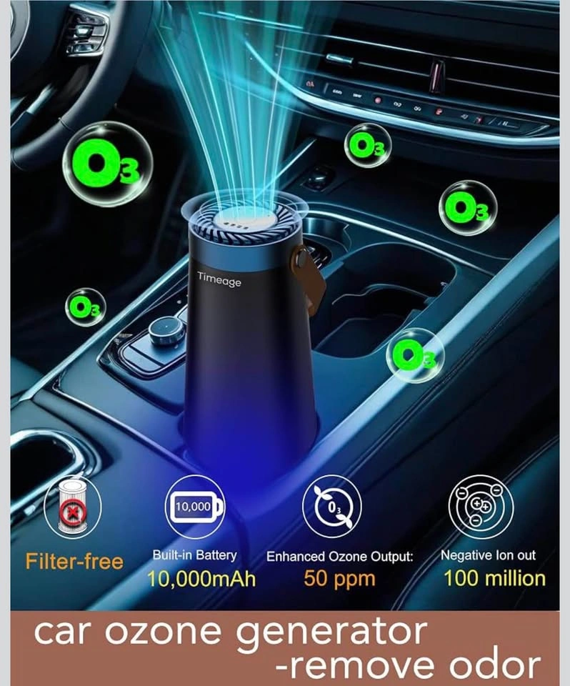 Ozone Generator for Car 2-in-1 Ozone Machine, Air Ionizer Purifi - photo 3