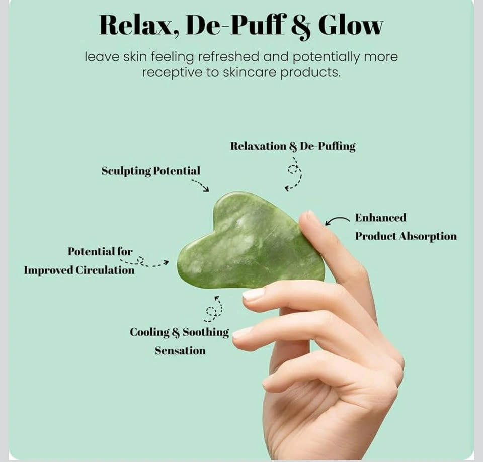 Gua Sha Facial Tools & Jade Face Roller - photo 3