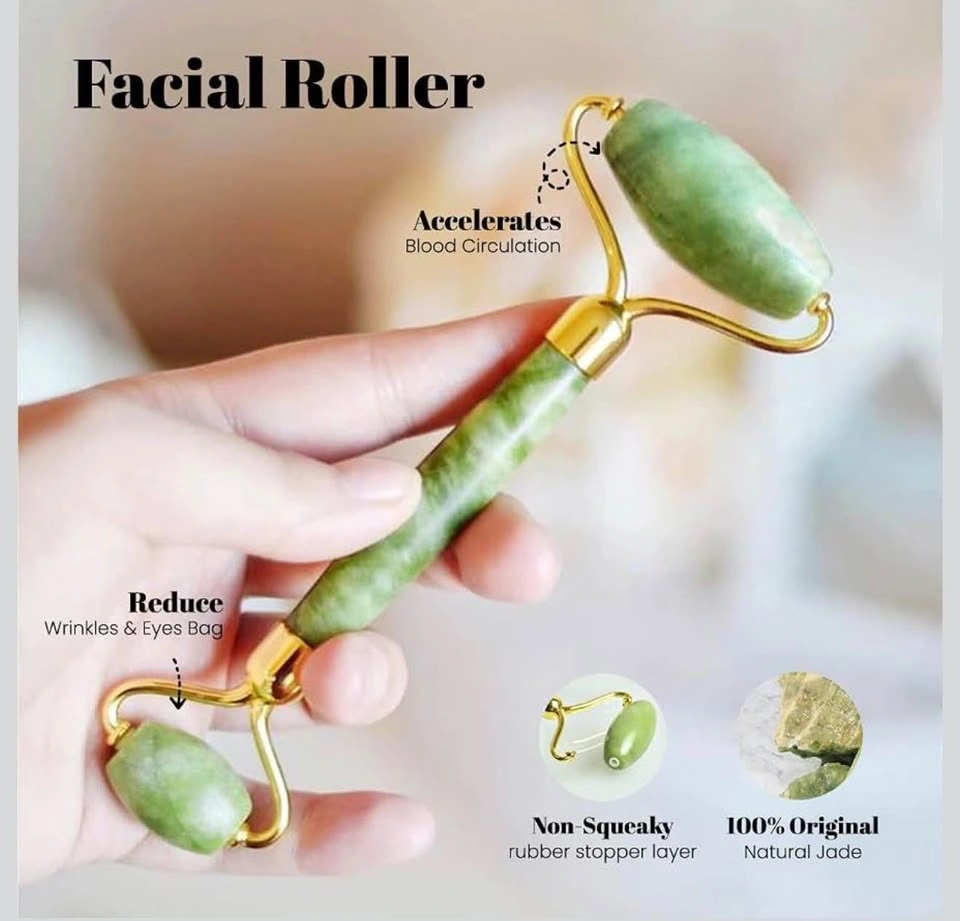 Gua Sha Facial Tools & Jade Face Roller - photo 4