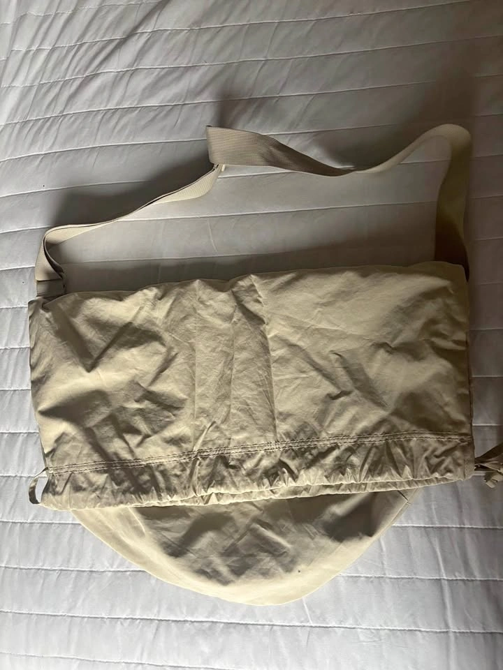 Uniqlo Beige Drawstring Messenger Bag