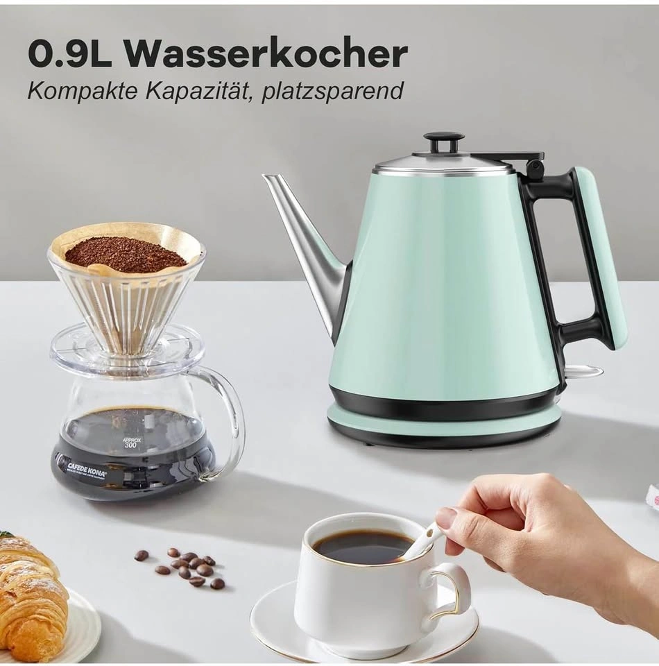 Small Gooseneck Electric Kettle 0.9L, 1000W, Pour Over(Green) - photo 3