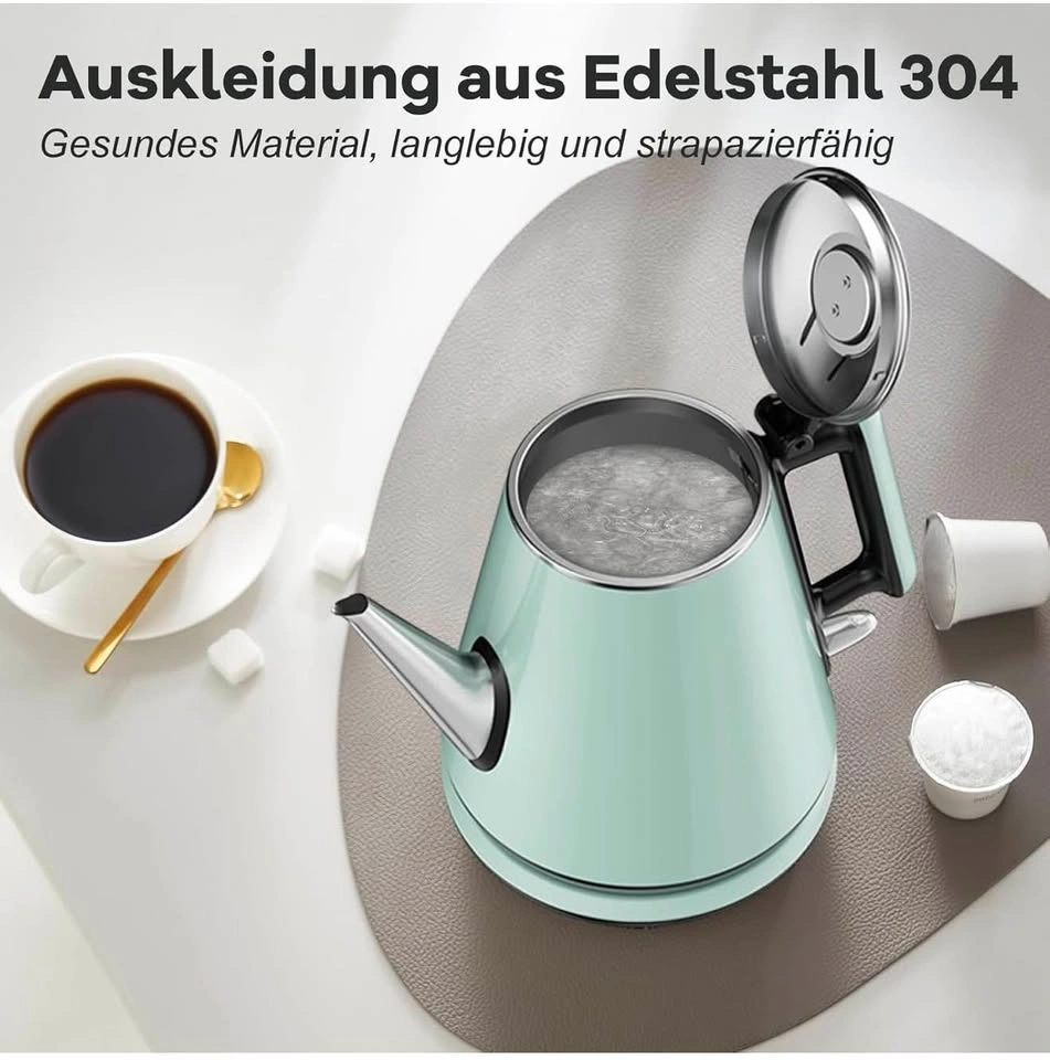 Small Gooseneck Electric Kettle 0.9L, 1000W, Pour Over(Green) - photo 5