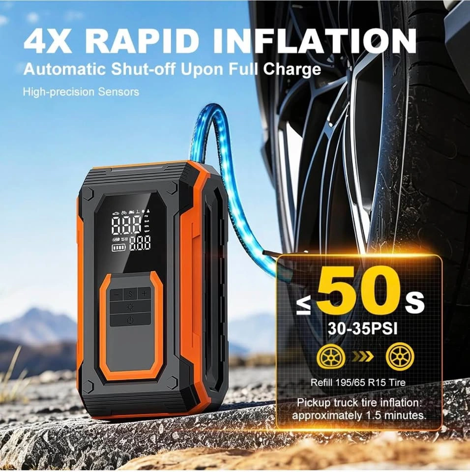 Portable Cordless Tire Inflator Air Compressor - photo 3