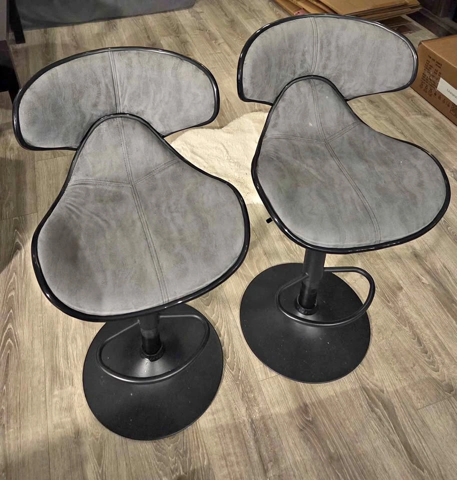 Wayfair set of 2 Adjustable Swivel Bar Stools Gray
