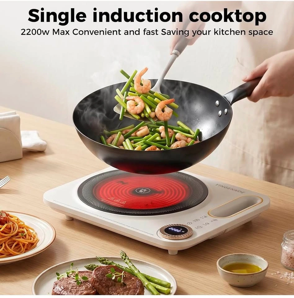 Electric Burner 2200W 110V-120V Hot Plate, Ceramic Glass Cooktop - photo 3